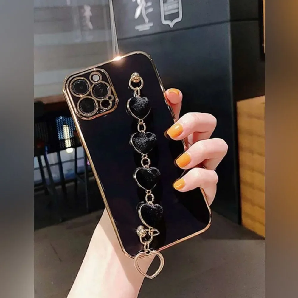 Emerald Black Velvet Heart iPhone Case
